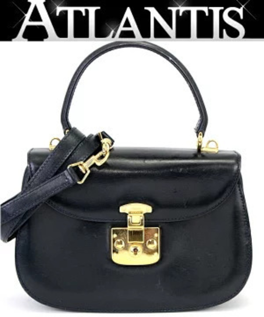 Gucci Lady Lock Bag Calf Leather Navy Blue